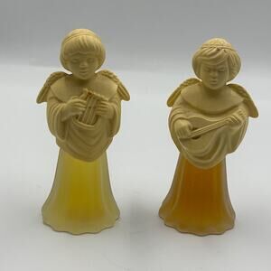 Vintage Pair 2 Avon Angel Song Mandolin Lyre Bottles Cologne New Full